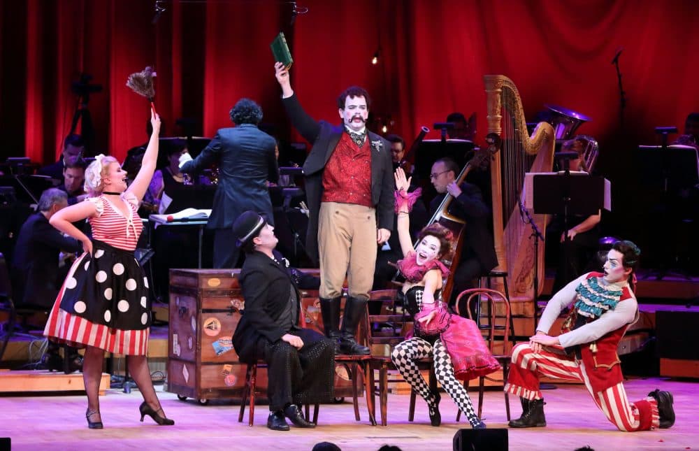 The cast of &quot;Candide&quot; with the Knights at Seiji Ozawa Hall. (Courtesy Hilary Scott / Boston Symphony Orchestra)