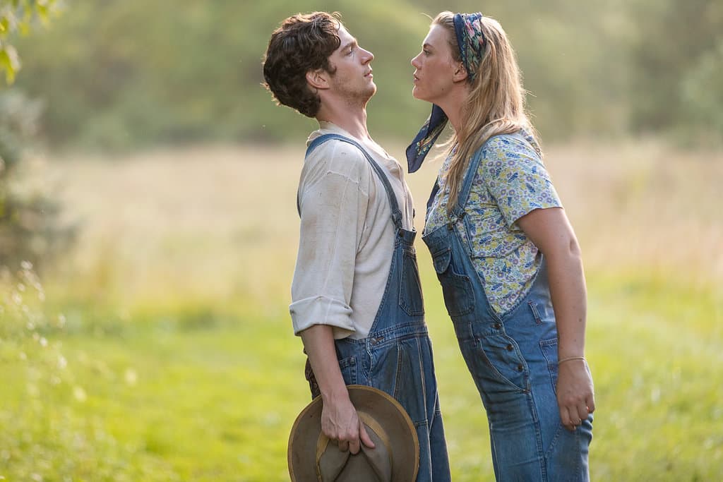 Gregory Boover as Silvius and Ella Loudon as Phoebe in "As You Like It" at Shakespeare & Company. (Courtesy Nile Scott Studios)