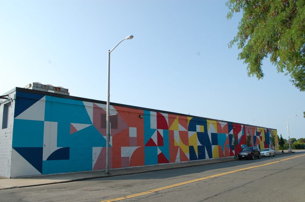 Eltono's mural in Lynn for Beyond Walls (Dana Forsythe for WBUR)