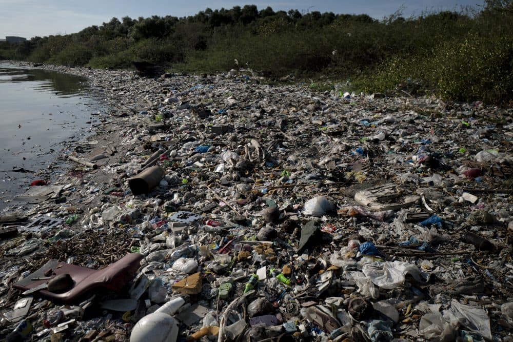 Plastic wastes fill a beach on April 18, 2018 in Manila, Philippines. The Philippines has been ranked third on the list of the world's top-five plastic polluters into the ocean, after China and Indonesia, while reports show that almost half of the global plastic garbage come from developing countries, including Vietnam and Thailand. (Jes Aznar/Getty Images)