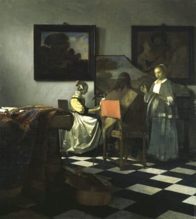 Johannes Vermeer's &quot;The Concert,&quot; painted between 1663-1666, was stolen from the Isabella Stewart Gardner Museum in Boston in 1990 and never recovered. (Courtesy Isabella Stewart Gardner Museum)