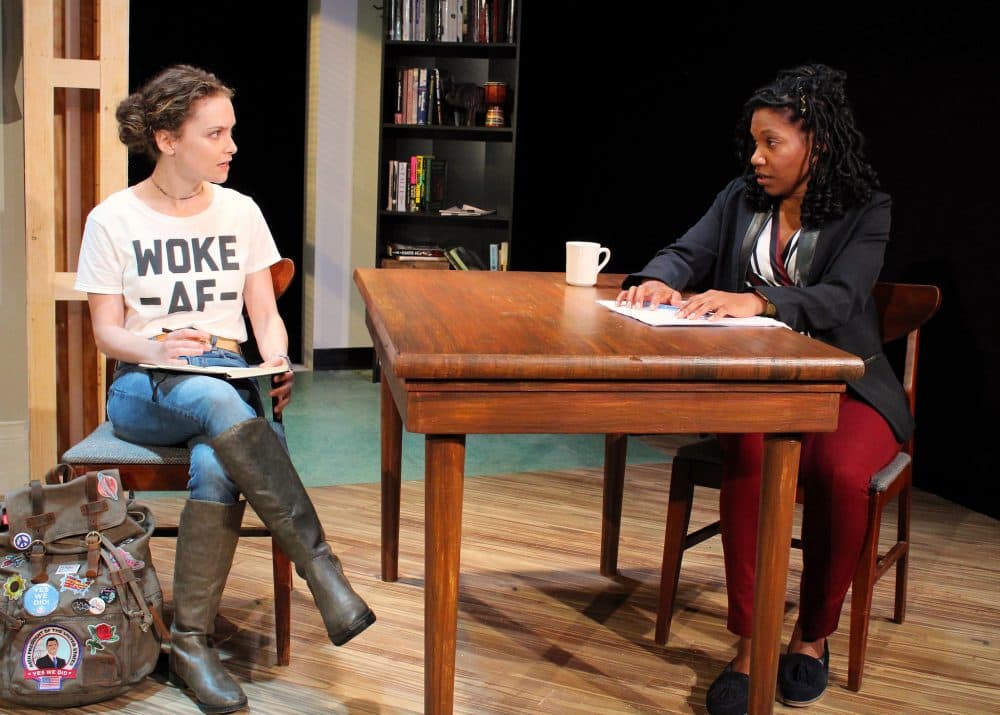 Cathryn Wake and Myxolydia Tyler in &quot;Well Intentioned White People&quot; at Barrington Stage Company. (Courtesy Jennifer Graessle)