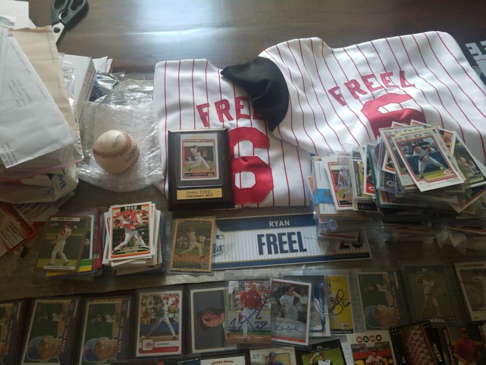 Matthew Christian has helped Patrick Freel collect thousands of his son's cards. (Courtesy Matthew Christian)