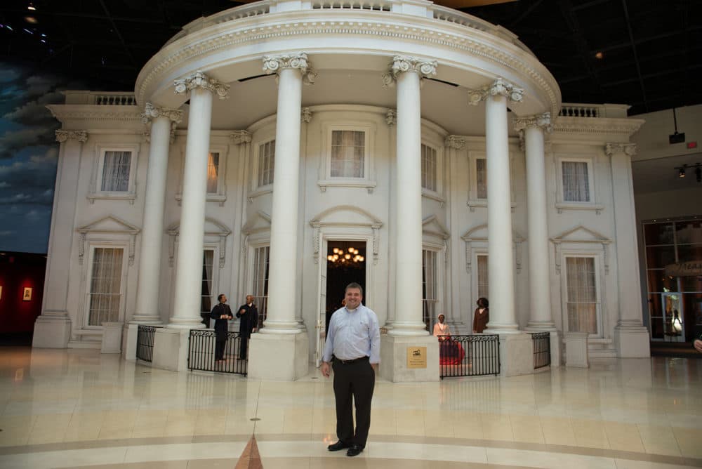 Sam Wheeler, state historian of Illinois at the Abraham Lincoln Presidential Library and Museum, poses for a portrait in Springfield, Ill. (Neeta Satam for Here &amp; Now)