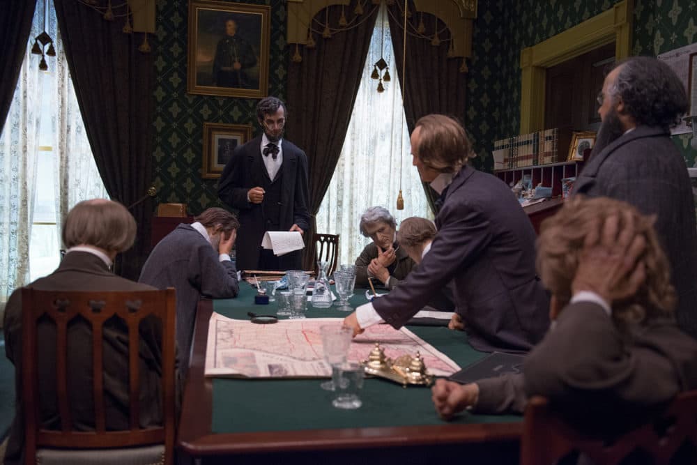 A scene depicting President Abraham Lincoln inside the White House is reconstructed at the Abraham Lincoln Presidential Library and Museum in Springfield, Ill. (Neeta Satam for Here &amp; Now)