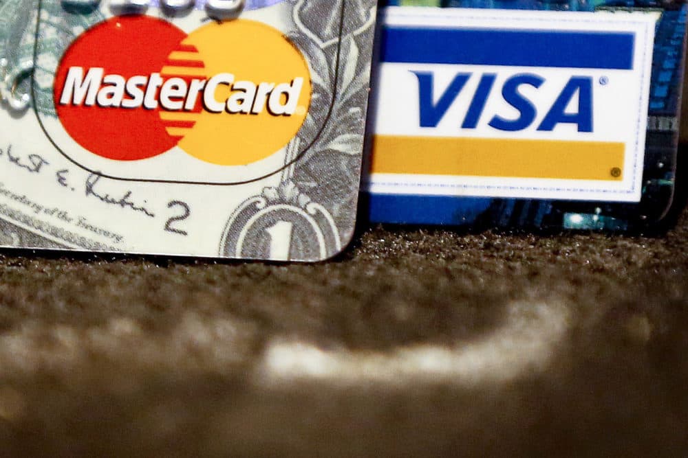 Master Card and Visa logos on credit cards. (Keith Srakocic/AP)