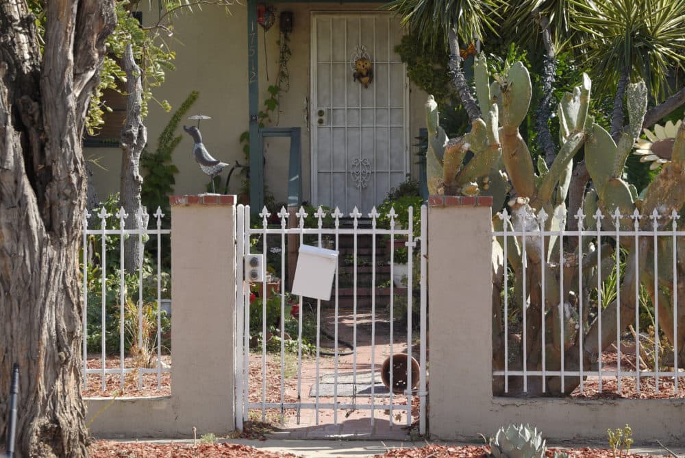 This photo shows the front entrance of Robert Chain's house in the Encino section of Los Angeles. (Mark J. Terrill/AP)