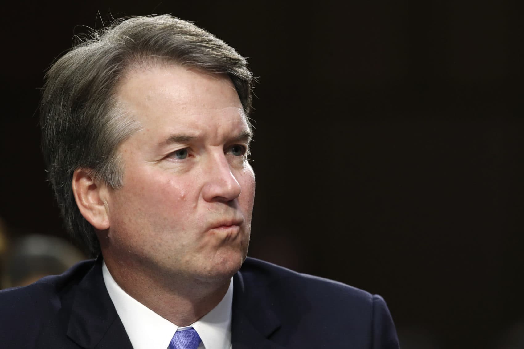 President Donald Trump's Supreme Court nominee, Brett Kavanaugh, listens to a question during the third round of questioning on the third day of his Senate Judiciary Committee confirmation hearing, Thursday, Sept. 6, 2018, on Capitol Hill in Washington, to replace retired Justice Anthony Kennedy. (Jacquelyn Martin/AP)