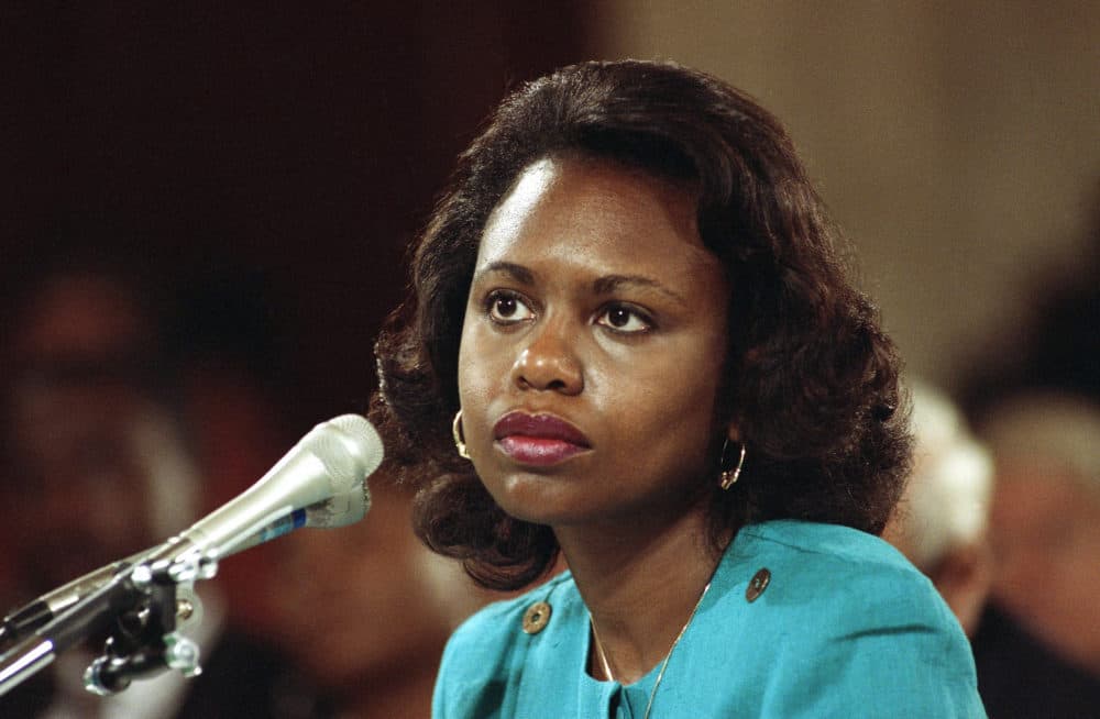This Oct. 11, 1991 file photo shows University of Oklahoma Law Professor Anita Hill testifying before the Senate Judiciary Committee on Capitol Hill in Washington. (AP)