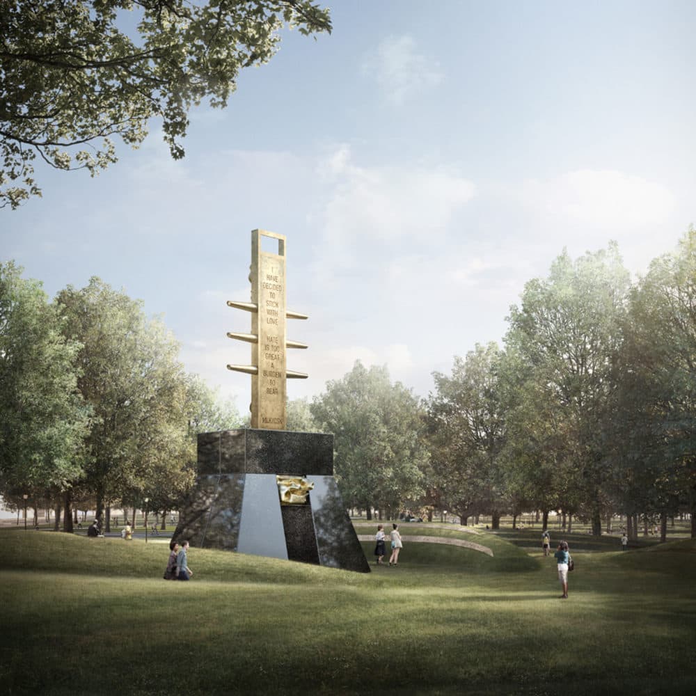 A rendering of Barbara Chase-Riboud's proposed memorial (Courtesy MLK Boston)