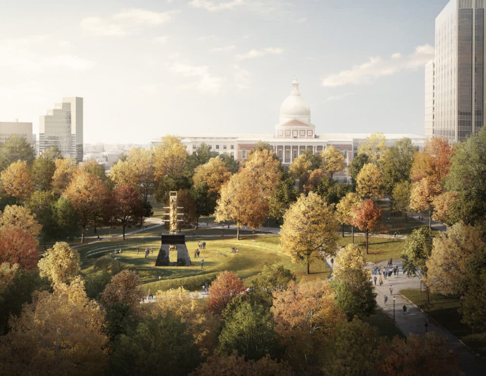 A rendering of Barbra Chase-Riboud's proposed memorial (Courtesy MLK Boston) 