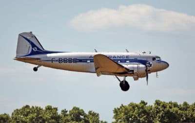 A Douglas DC 3 transport plane similar to the one used by the Chicago Sting to fly from Haiti to Cuba. (AP/Remy de la Mauviniere)