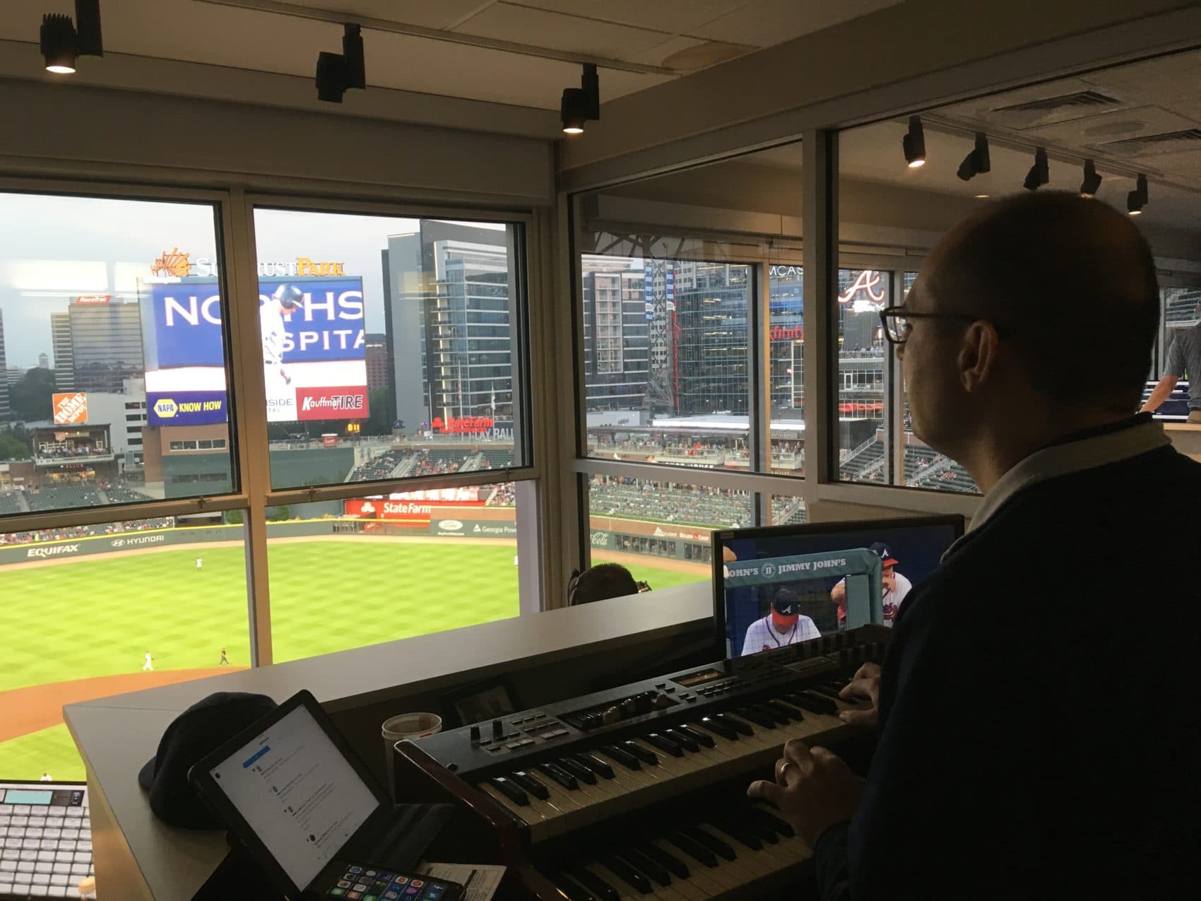 Matthew has been the Braves' organist for nearly 10 years. (Maya Kroth)