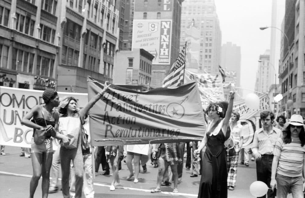 The original photograph of the Christopher Street March that inspired Tuesday Smillie's artwork (Courtesy Rich Wandel/LGBT Community Center National History Archive)