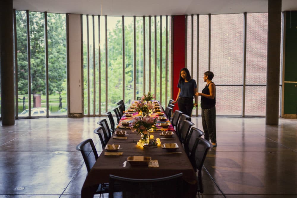 Artist Evelyn Rydz and Daisy Nam prepare for Comida Casera (Courtesy Mel Taing)