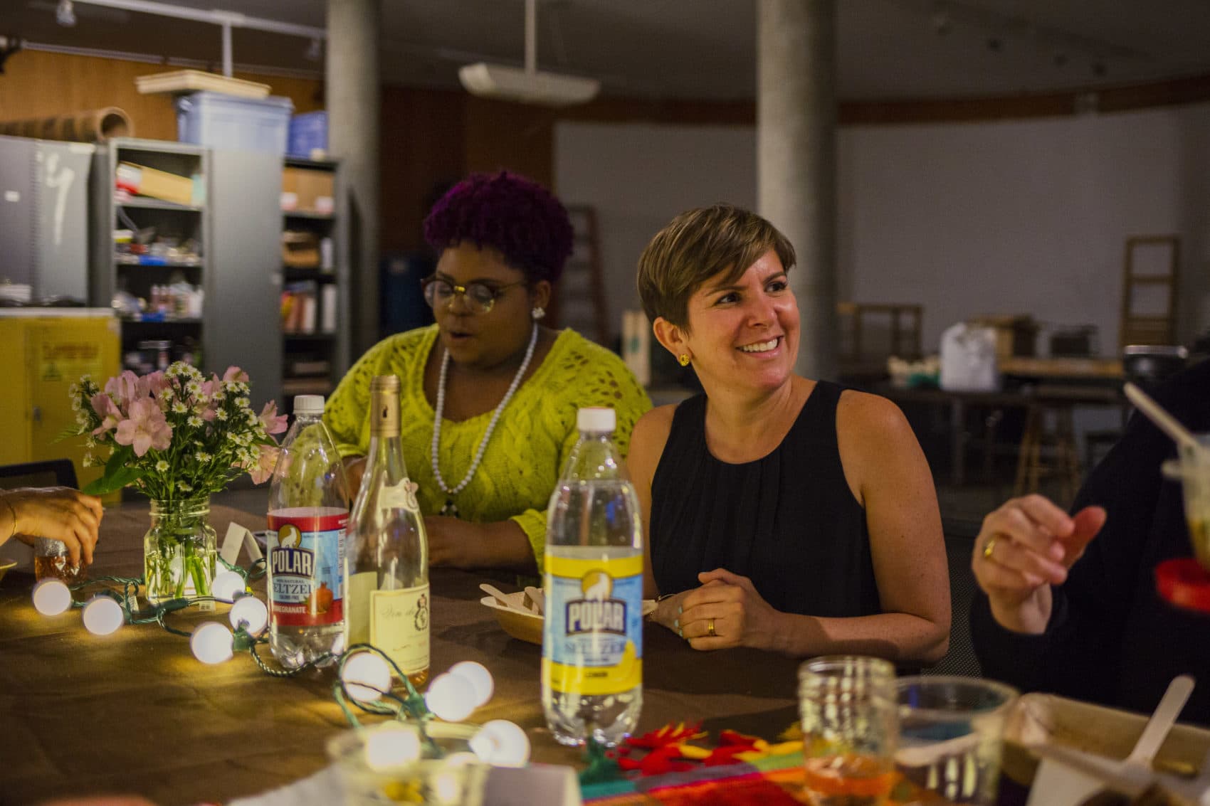 Artist Evelyn Rydz (right) at Comida Casera (Courtesy Mel Taing)