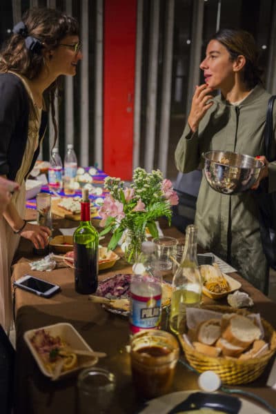 Maria Molteni and another guest chat at Comida Casera (Courtesy Mel Taing)