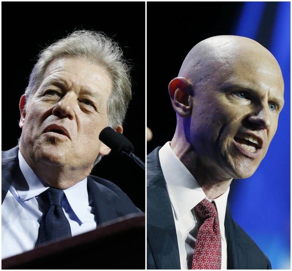 Democrats Jimmy Tingle and Quentin Palfrey faced off for lieutenant governor of Massachusetts in 2018. (Michael Dwyer/AP)