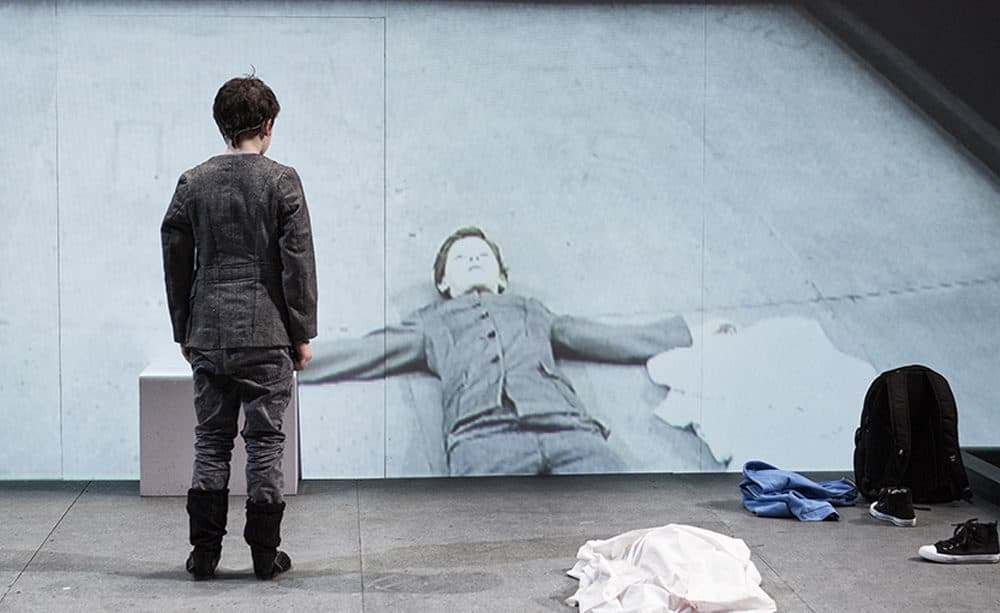 Ollie West on stage as Hamnet (Courtesy Gianmarco Bresadola)