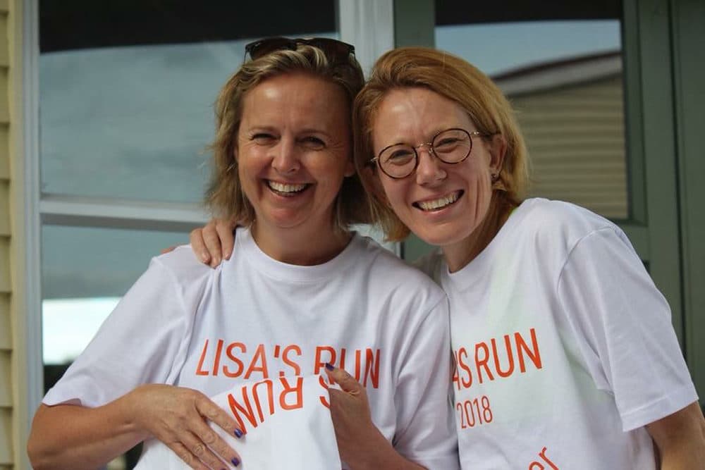 In March, Caroline Steer (left) and Vanessa Oshima (right) ran in honor of a high school classmate who died of leukemia. (Courtesy Vanessa Oshima)