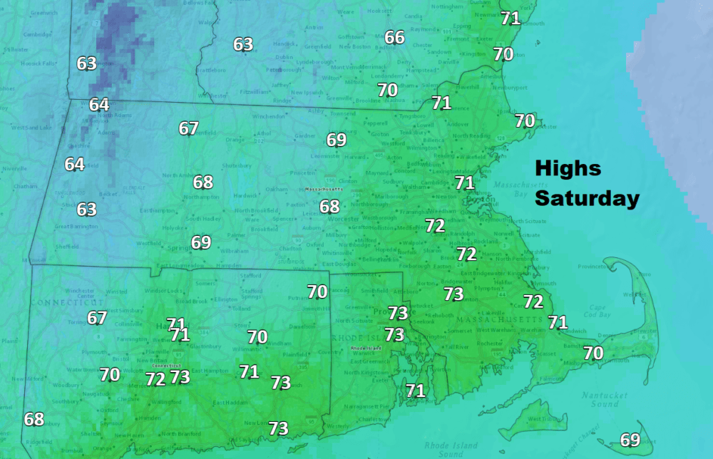 It will be a pleasantly warm day on Saturday. (Dave Epstein/WBUR)