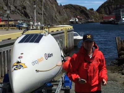 Bryce Carlson prepares to leave Quidi Vidi Harbour in Newfoundland. (Yusuf Harris/Courtesy Bryce Carlson)