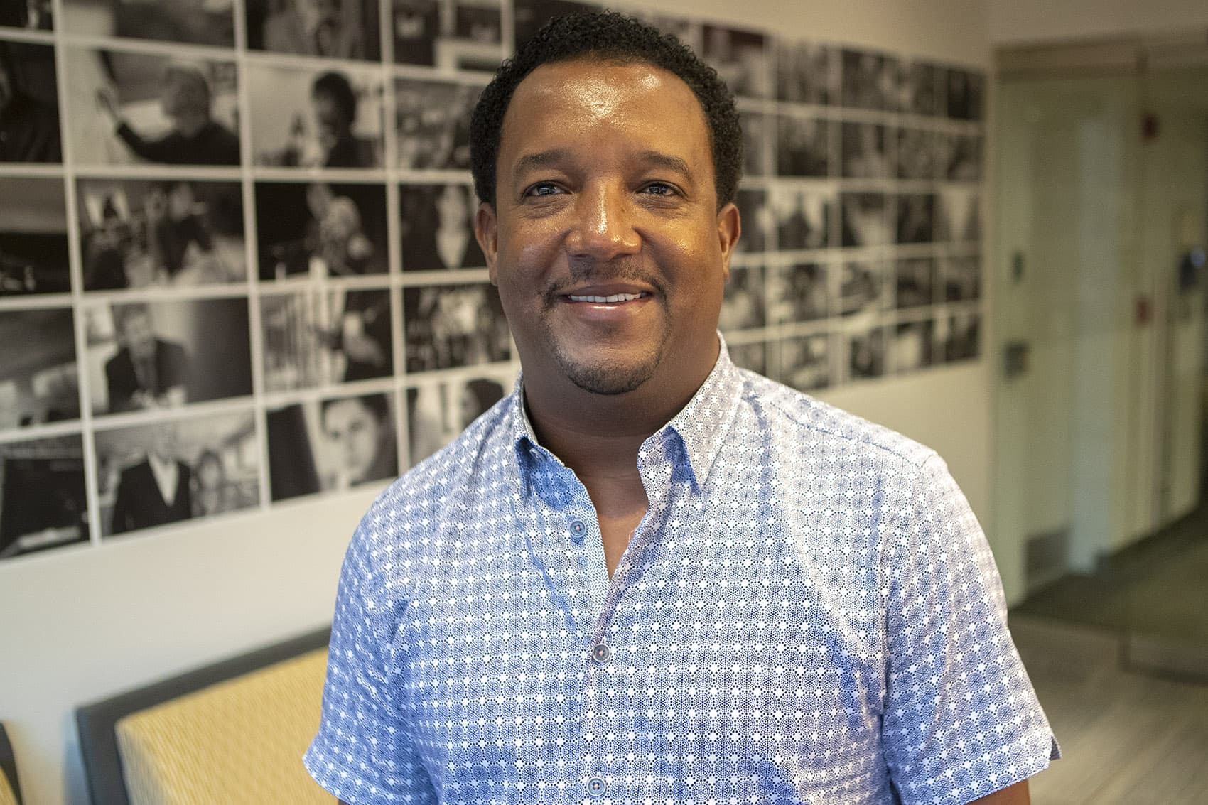 Red Sox legend Pedro Martinez at WBUR (Jesse Costa/WBUR)