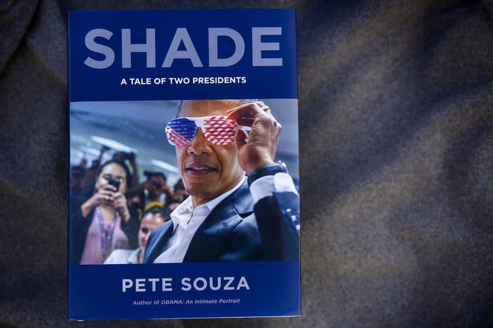 &quot;Shade: A Tale of Two Presidents,&quot; by Pete Souza. (Robin Lubbock/WBUR)