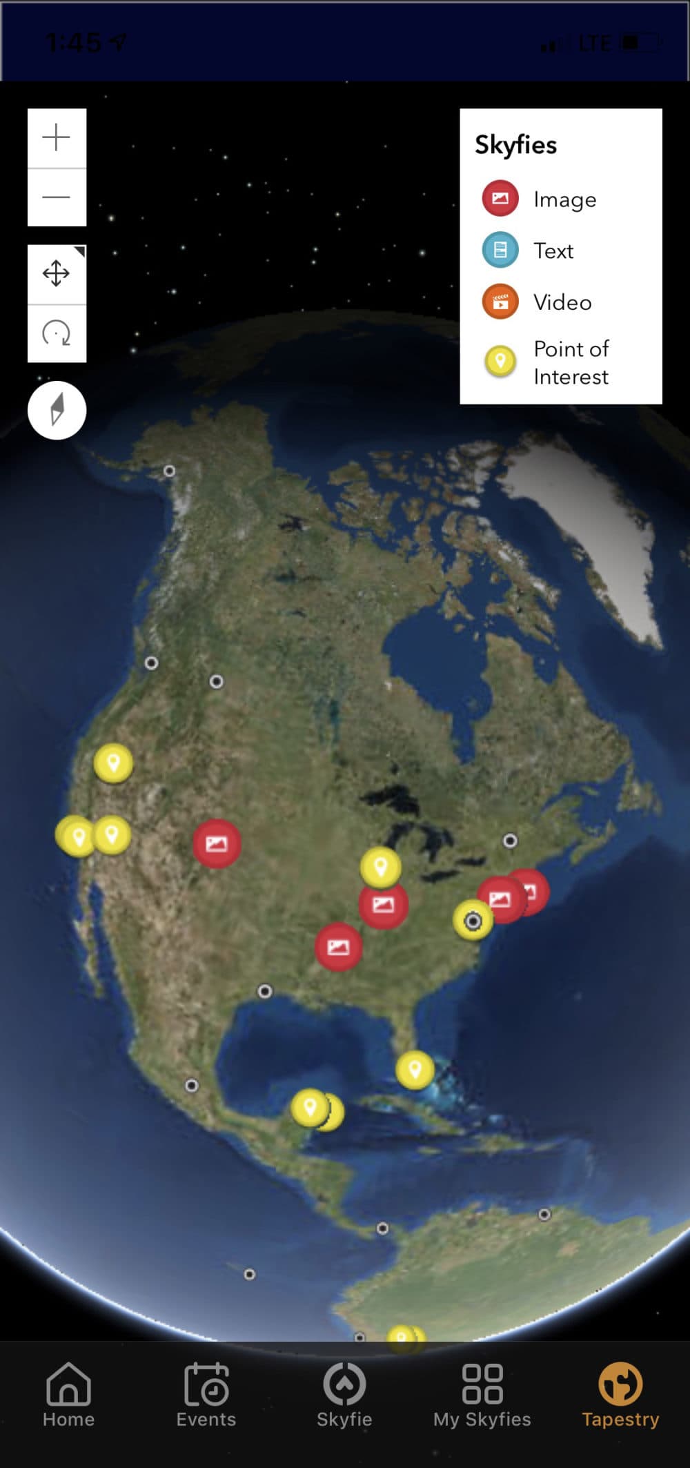 A screenshot of the Skyfie app on a smartphone. (Courtesy of Skyfie)