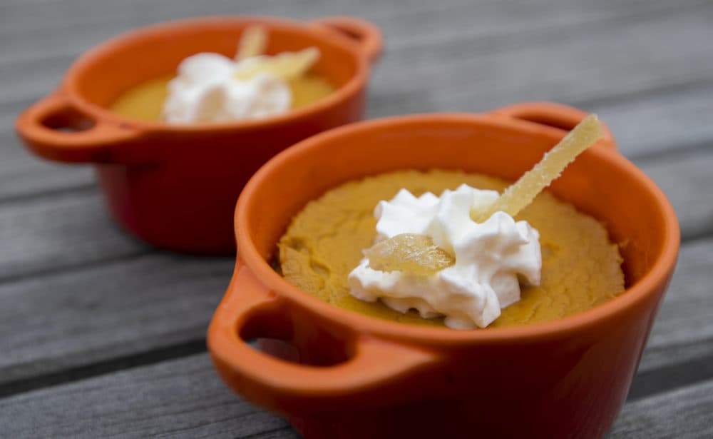 Gingersnap and pumpkin pudding. (Jesse Costa/WBUR)