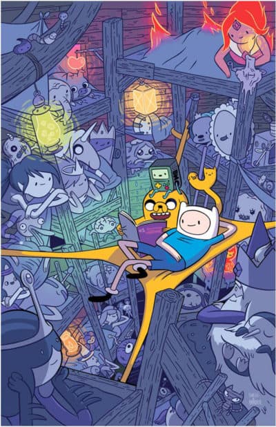 Jake the Dog and Finn the Human in an &quot;Adventure Time&quot; print illustrated by Braden Lamb and Shelli Paroline. (Courtesy)
