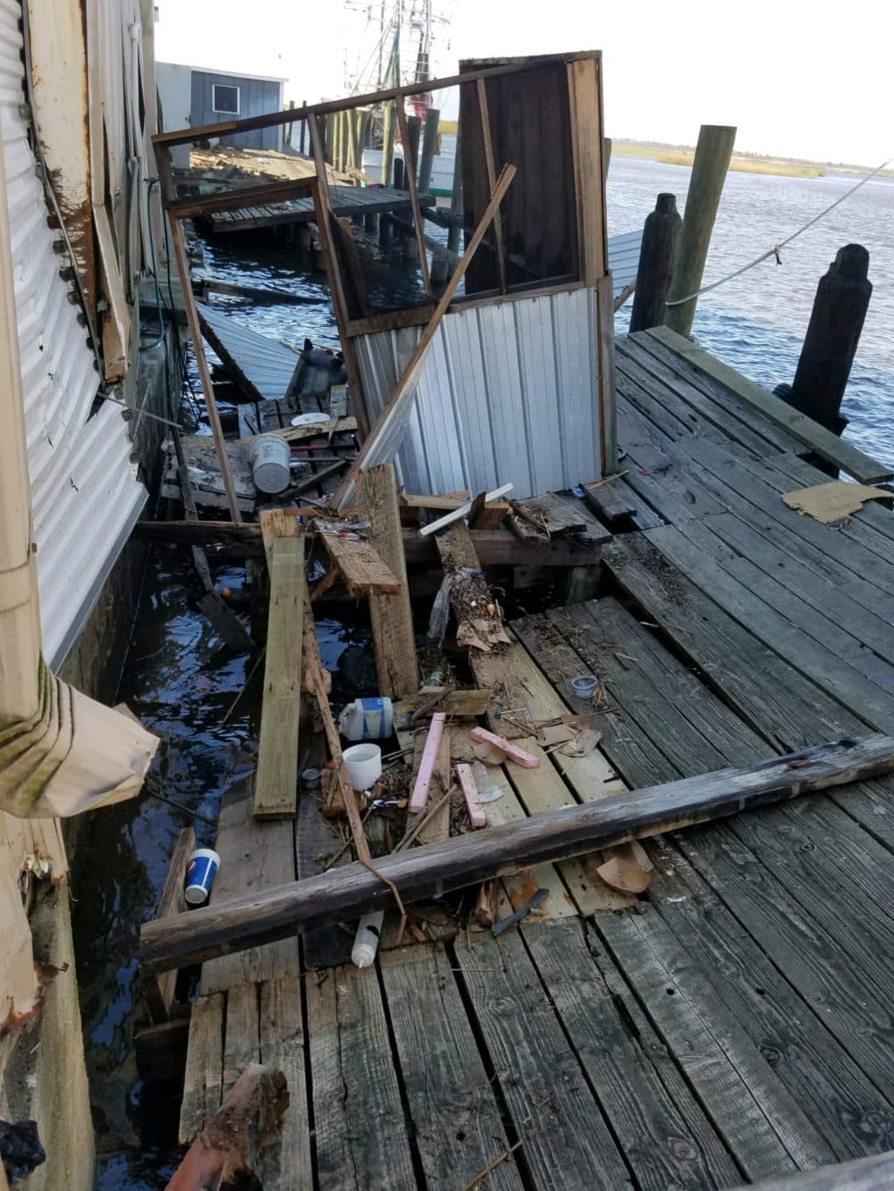 Part of Buddy Ward & Son's Seafood, owned by T.J. Ward's family, in Apalachicola, after Hurricane Michael swept through. (Courtesy T.J. Ward)