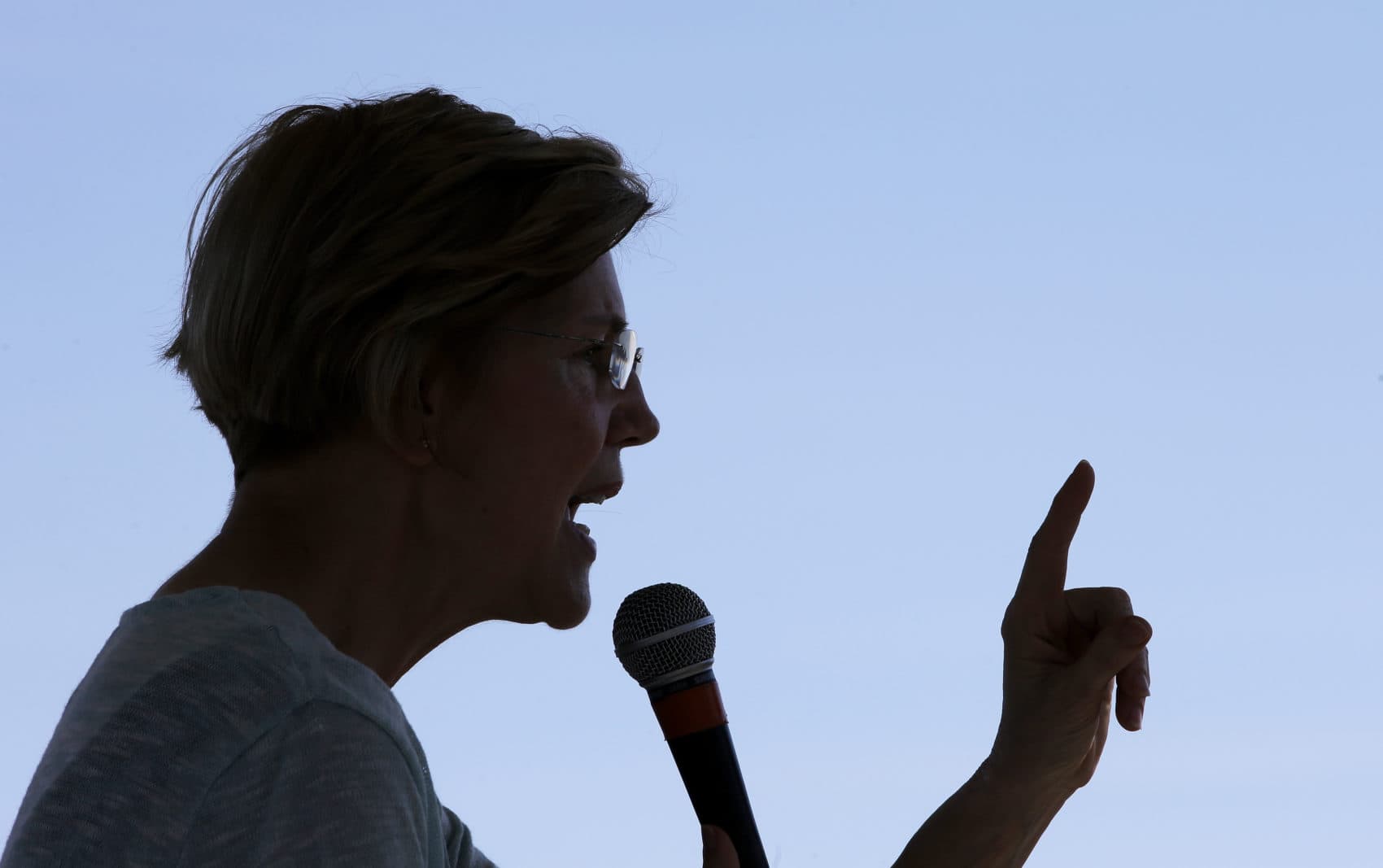 Sen. Elizabeth Warren, D-Mass., addresses an audience at Belkin Family Lookout Farm during a town hall event, Sunday, July 8, 2018, in Natick, Mass. (Steven Senne/AP)