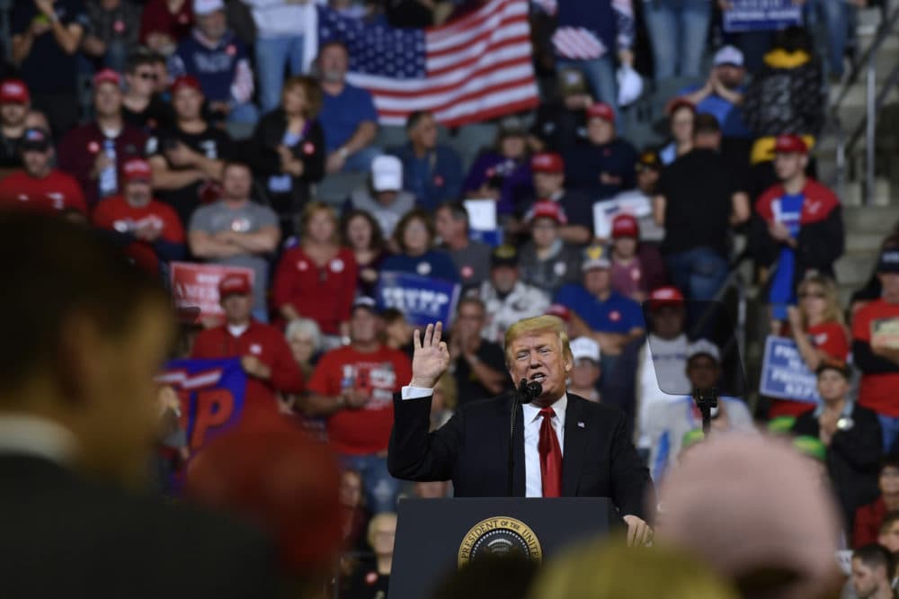 President Donald Trump speaks at a rally in Council Bluffs, Iowa, Tuesday, Oct. 9, 2018. (AP Photo/Susan Walsh)