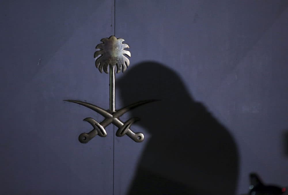 A Turkish forensic officer arrives at the Saudi consulate in Istanbul early Thursday, Oct. 18, 2018. (Emrah Gurel/AP)