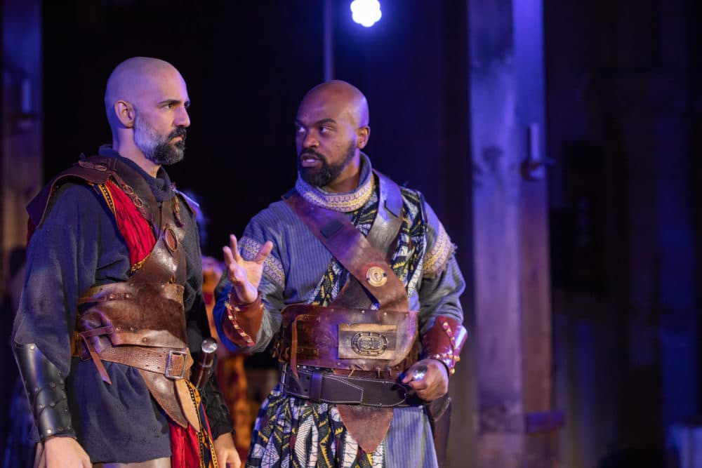 Nael Nacer as Macbeth and Maurice Parent as Banquo. (Courtesy Actors' Shakespeare Project)