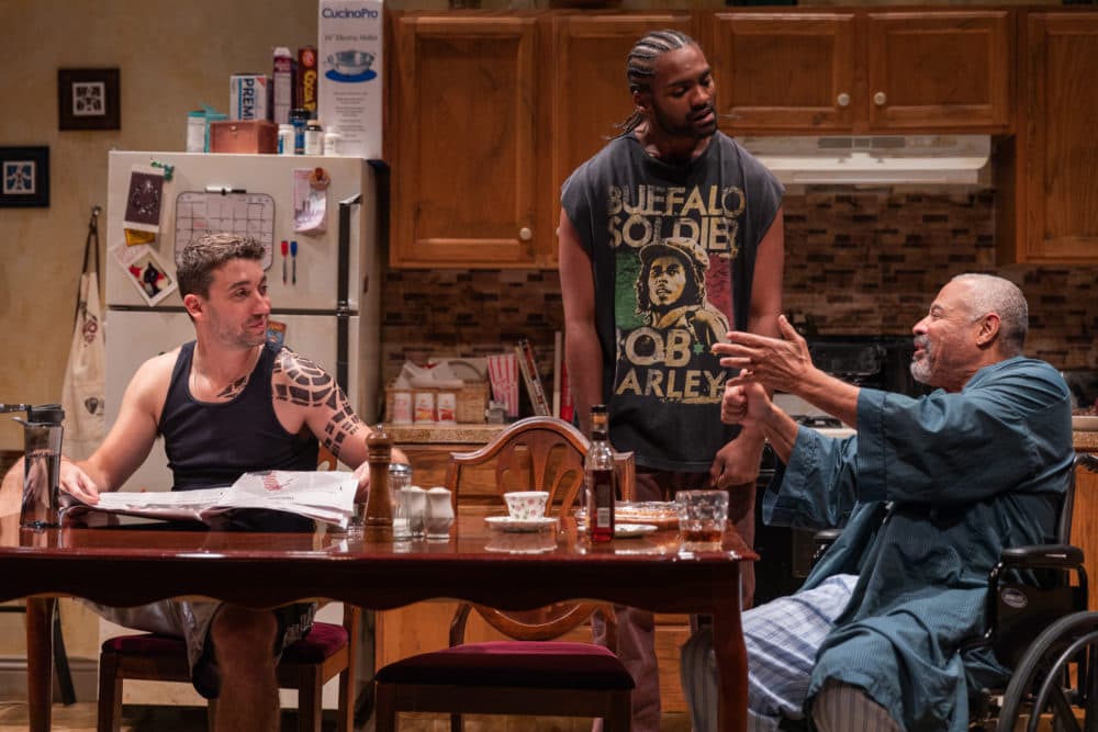 Alejandro Simoes, Stewart Evan Smith and Tyrees Allen in &quot;Between Riverside and Crazy&quot; at SpeakEasy Stage Company. (Courtesy Nile Scott Studios)