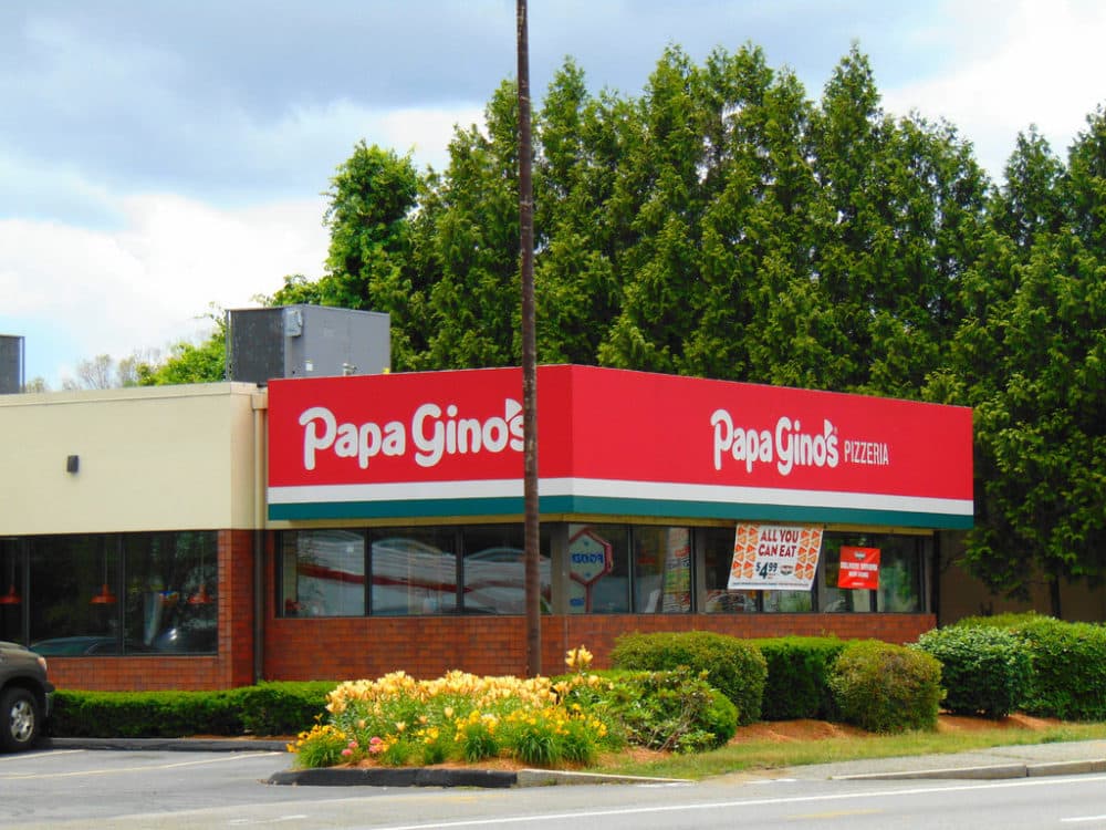 A Papa Gino's pizzeria in Worcester, Massachusetts is one of over 100 locations. The company announced bankruptcy on Monday, after patrons and employees said dozens of stores were closed unexpectedly Sunday. (JJBers via Flickr)
