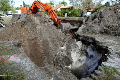 On Jan. 31, 2018, federal officials ordered the excavation of a lot in Orlando based on a mobster's tip that the Gardner's stolen art might be buried underground. The investigation turned up empty. (John Tlumacki/Boston Globe)