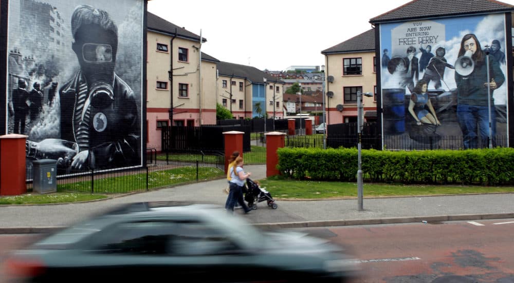 Murals remembering Bloody Sunday are seen in the Bogside area of Londonderry, Northern Ireland. (Peter Morrison/AP)