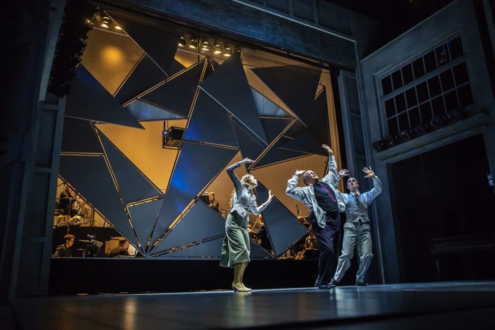 The BLO cast rehearses &quot;Schoenberg In Hollywood&quot; at the Paramount Theater. (Jesse Costa/WBUR)