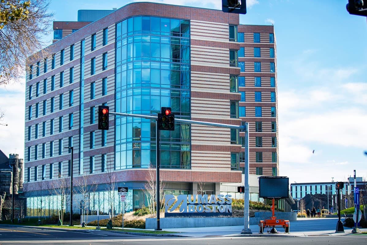 UMass Boston's residence hall. (Jesse Costa/WBUR)