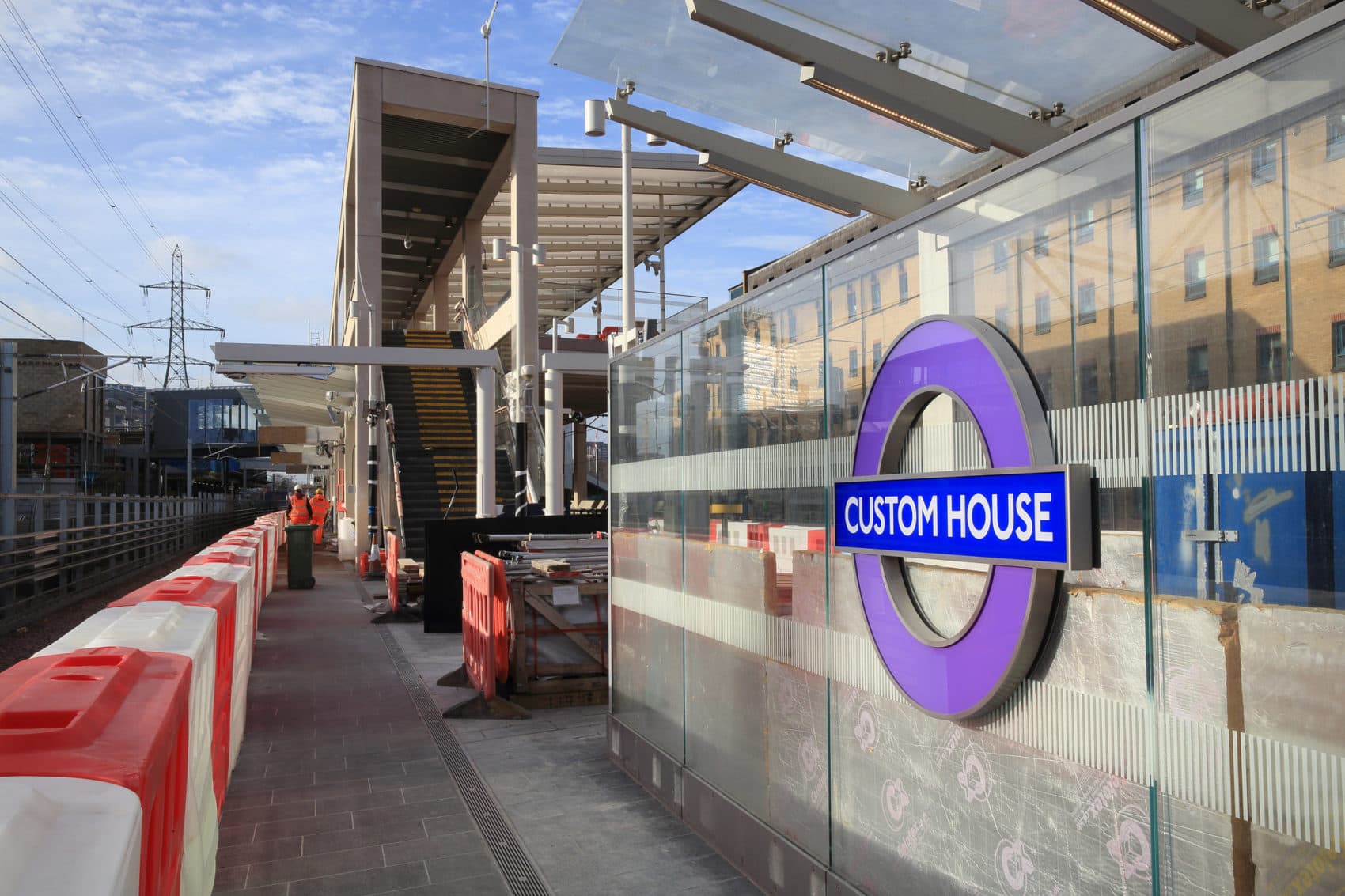 A view of construction at the Custom House station on the Elizabeth line. (Courtesy of Crossrail)