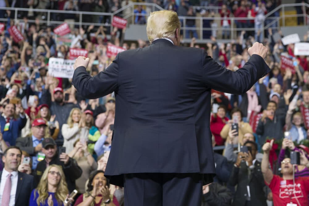 President Donald Trump arrives to speak during a rally for Sen. Cindy Hyde-Smith, R-Miss., at the Mississippi Coast Coliseum, Monday, Nov. 26, 2018, in Biloxi, Miss. (Alex Brandon/AP)