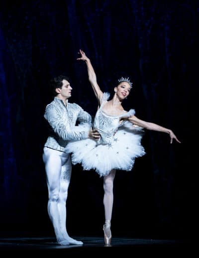 Lasha Khozashvili and Chyrstyn Fentroy in Mikko Nissinen's The Nutcracker (Photo by Angela Sterling; courtesy of Boston Ballet)