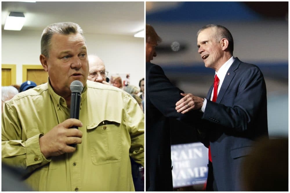 Montana Candidates for U.S. Senate, Democrat Jon Tester, left, and Republican Matt Rosendale, right. (Matthew Brown/AP and Carolyn Kaster/AP)