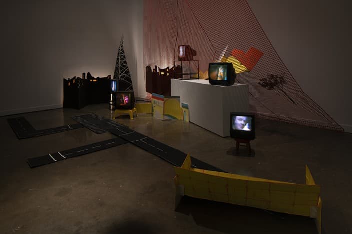 Part of the &quot;Introducing Tony Conrad&quot; exhibition installed at MIT. (Courtesy Peter Harris Studio) 