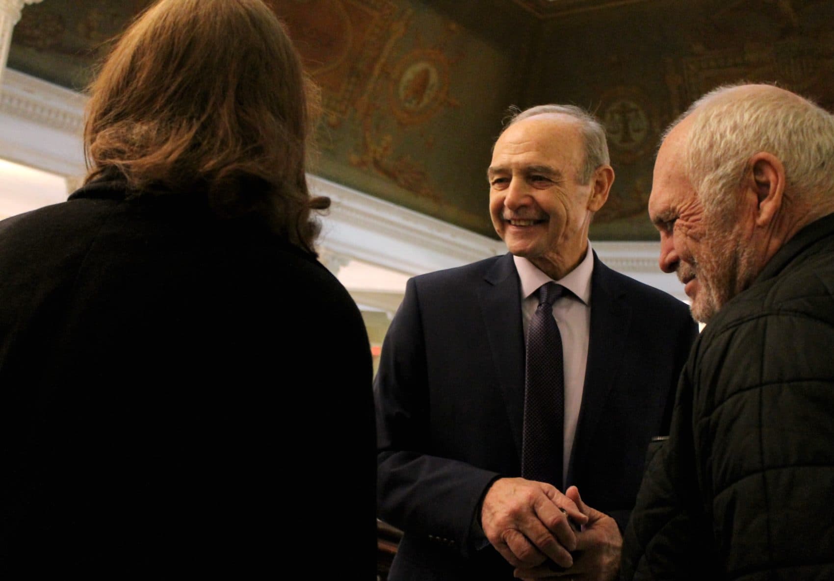 Former Speaker Sal DiMasi was back at the State House on Tuesday, two years after his compassionate release from federal prison, to hear farewell speeches from departing House members. (Sam Doran/SHNS)
