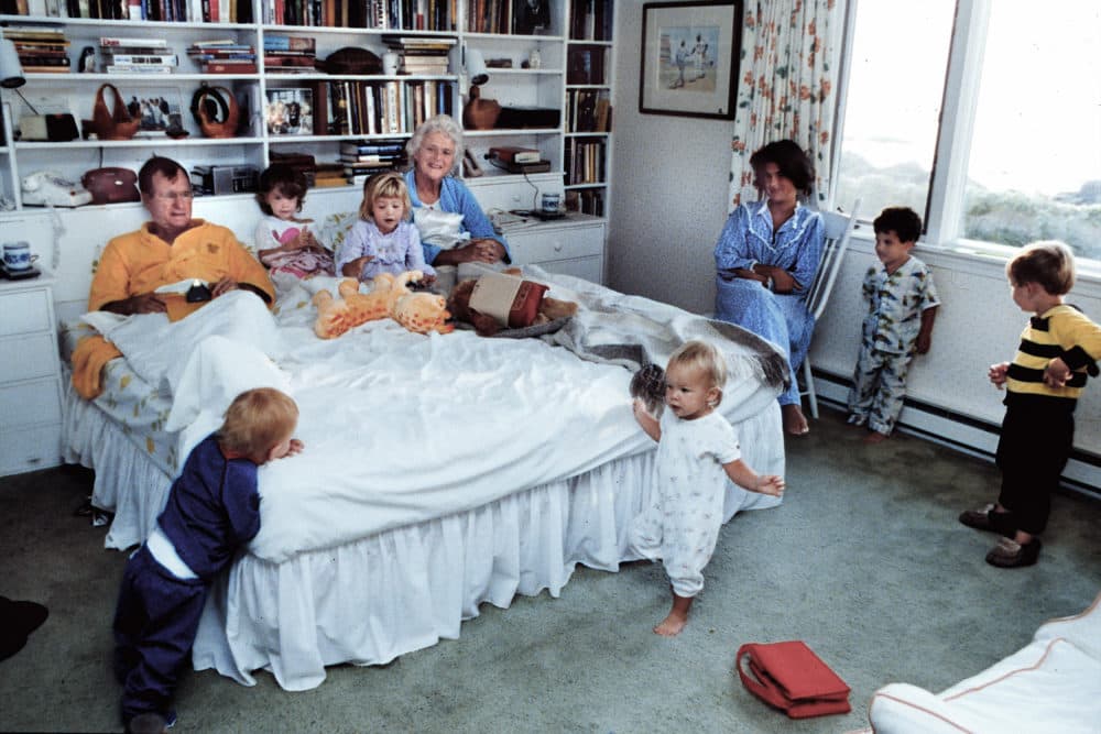 Vice President George H.W. and Barbara Bush with some of their grandchildren at their home in Kennebunkport, Maine, in 1987. (Courtesy of David Valdez)