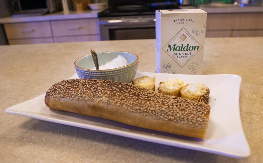 Maldon Sea Salt is chef Kathy Gunst's pick for best spice of 2018. (Jesse Costa/WBUR)